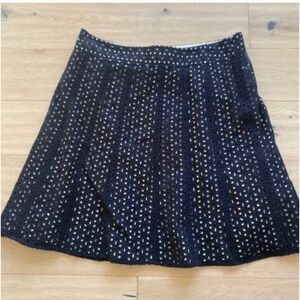 Ann Taylor Black Eyelet A-Line Skirt